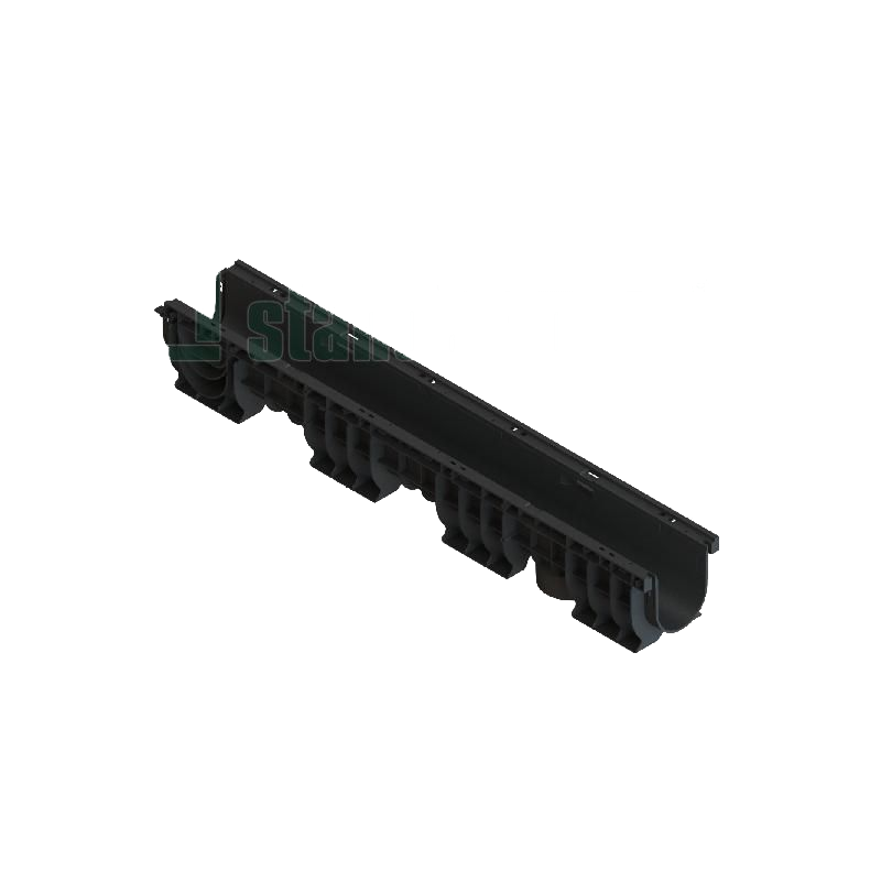 Канал (лоток) водоотводный ЛВ-10.16.15 PolyMax Basic DN100 пластиковый 1000x160 мм H155 8000-М Standartpark