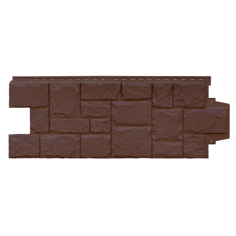 Фасадная панель Grand Line Крупный камень Classic Шоколадный