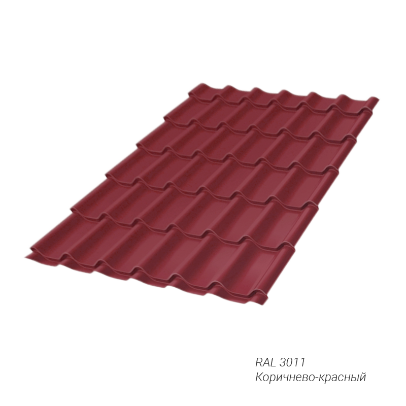 Металлочерепица Grand Line Classic 0,5 мм покрытие Satin® RAL3011