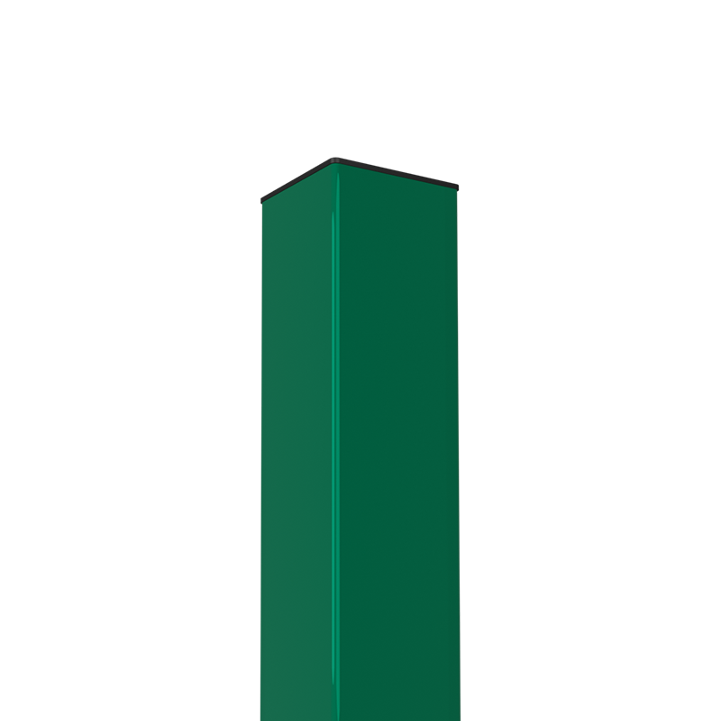 Столб заборный с заглушкой ПВХ Каскад Zn + ППК RAL6005 60x60x3000 мм
