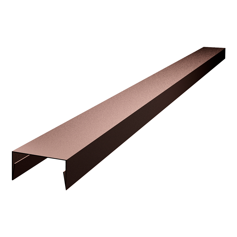 Планка парапетная 30 мм верхняя забор «Жалюзи» Velur® 0,5 мм RAL8017