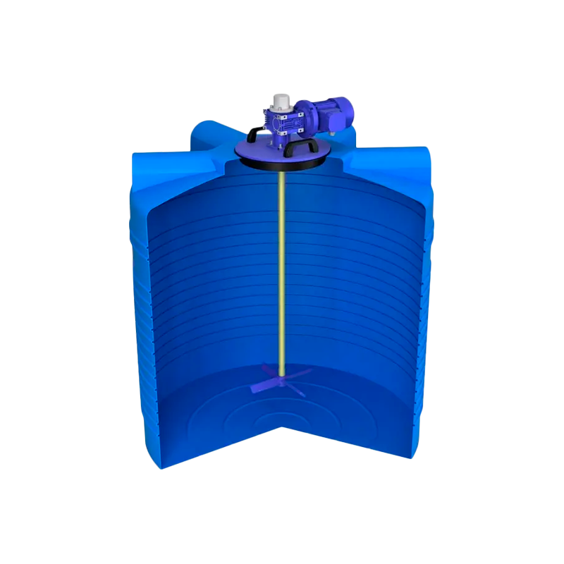 Емкость ЭВЛ 1000 с крышкой мешалка лопастная тихоходная цвет Синий