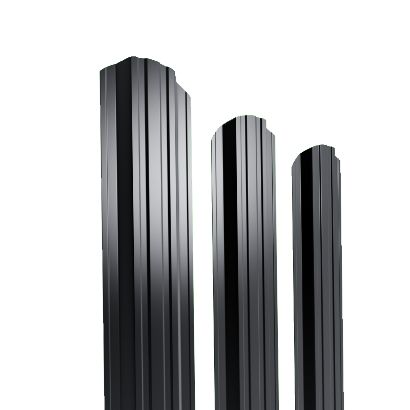 Штакетник металлический 105 мм П-образный Slim 1800 мм фигурный ДВС PE 0,45 мм RAL7024