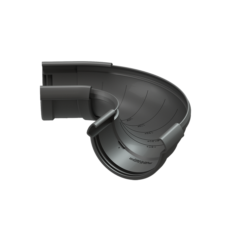Угол желоба регулируемый 60° – 160° Docke LUX D141 Графит RAL7024