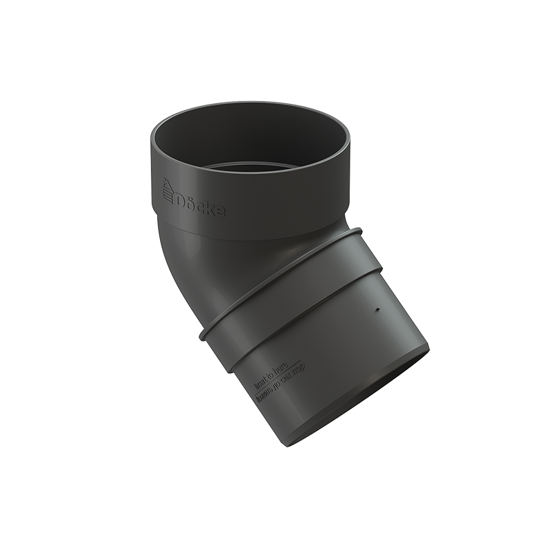 Колено трубы 45° Docke STANDARD D80 Серый RAL7024