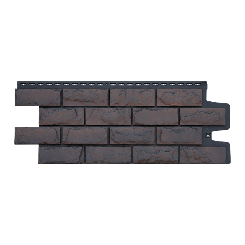 Фасадная панель Grand Line Design Plus Колотый камень Трюфель шов черный